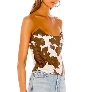 NWOT Miaou Brown Cow Print Leia Corset